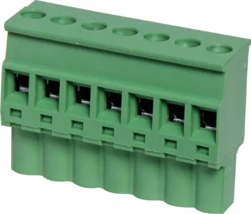 7 Way 5.08mm Vert. Pluggable Terminal Plug Screw Terminal Plugs
Rated 10A at 300V.
Cable hole entry size up to 4mm2 or 12AWG.