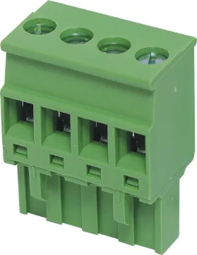 4 Way 5.08mm Vert. Top Entry Pluggable Terminal Plug Rising clamp type terminals. Rated 15A at 300V.