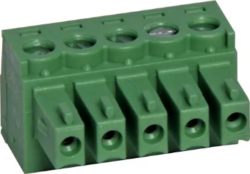 5 Way 3.81mm Pluggable Terminal Plug Screw Terminal Plugs
Rated 8A at 150V.
Cable hole entry size up to 1.5mm2 or 28-16AWG.