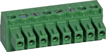 8 Way 3.81mm Pluggable Terminal Plug Screw Terminal Plugs
Rated 8A at 150V.
Cable hole entry size up to 1.5mm2 or 28-16AWG.