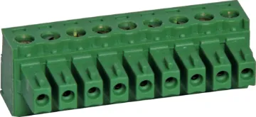 9 Way 3.81mm Pluggable Terminal Plug 9 Way.
Screw Terminal Plugs
Rated 8A at 150V.
Cable hole entry size up to 1.5mm2 or 28-16AWG.