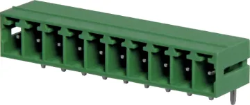 10 Way 3.81mm Horiz. PCB Mnt Boxed Pluggable Skt Horizontal Boxed Mount
Rated 8A at 150V.
PCB pin diameter
1.4 to 1.6mm