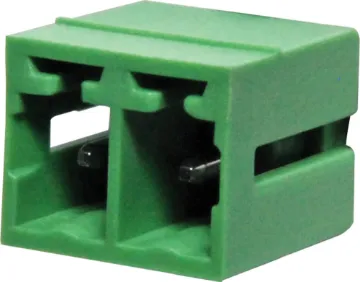 2 Way 3.81mm Vert. PCB Mnt Boxed Pluggable Skt Vertical Mount
Rated 8A at 150V
PCB pin diameter 1.4 mm.