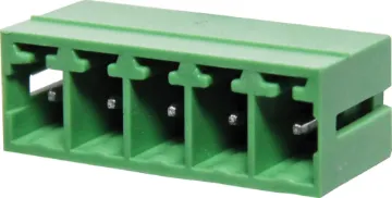 5 Way 3.81mm Vert. PCB Mnt Boxed Pluggable Skt 5 Way.
Vertical Mount Boxed
Rated 8A at 150V