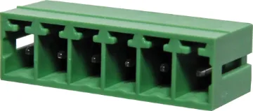 6 Way 3.81mm Vert. PCB Mnt Boxed Pluggable Skt 6 Way.
Vertical Mount Boxed
Rated 8A at 150V
