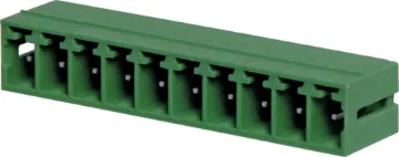 10 Way 3.81mm Vert. PCB Mnt Boxed Pluggable Skt 10 Way.
Vertical Mount Boxed
Rated 8A at 150V