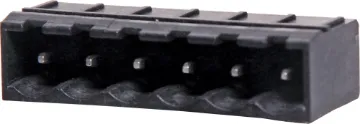 6 Way 5.08mm Vert. PCB Mount Boxed Reflow Skt Constructed from high temperature plastic suitable for reflow soldering. 
Vertical Mount Boxed
Rated 10A at 300V
PCB pin diameter 1.2mm.