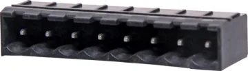 8 Way 5.08mm Vert. PCB Mount Boxed Reflow Skt Constructed from high temperature plastic suitable for reflow soldering. 
Vertical Mount Boxed
Rated 10A at 300V
PCB pin diameter 1.2mm.