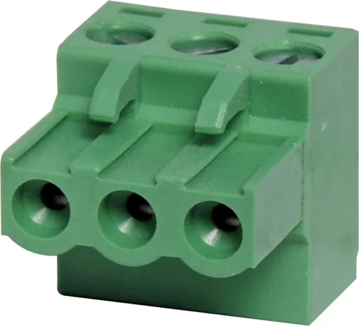 Offset screw terminal plugs.
3 Way.
Rated 10A at 300V.
Cable hole entry size up to 4mm2 or 12AWG.