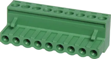 9 Way 5mm Pluggable Terminal Plug Screw terminal plugs with rising clamp type terminals.
9 Way.
Rated 10A at 300V.
Cable hole entry size up to 4mm2 or 12AWG.