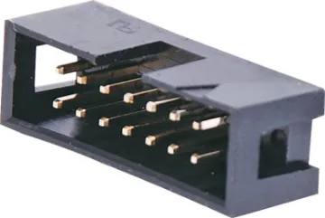 14 Pin Vertical PCB Mount Boxed Header Contact Resistance: 30M Ohm max @ 100mA DC
Insulator Resistance: 1000M Ohm @ 500V DC
Current Rating: 1 A
Contact Material: Gold plated brass
Housing: PBT & 30% Glass Fibre