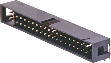 40 Pin Right Angle PCB Mount Boxed Header Contact Resistance: 30M Ohm max @ 100mA DC
Insulator Resistance: 1000M Ohm @ 500V DC
Current Rating: 1 A
Contact Material: Gold plated brass
Housing: PBT & 30% Glass Fibre