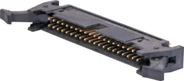 40 Pin Vertical PCB Mount Locking Header Contact Resistance: 30M Ohm max @ 100mA DC
Insulator Resistance: 1000M Ohm @ 500V DC
Current Rating: 1 A
Contact Material: Gold plated brass
Housing: PBT & 30% Glass Fibre