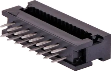 14 Pin 2.54mm Pitch IDC Transition Plug Used for non-removable connection to a PCB. Connector is crimped onto IDC ribbon cable and then is soldered to the PCB.
Twin row, 2.54mm pitch