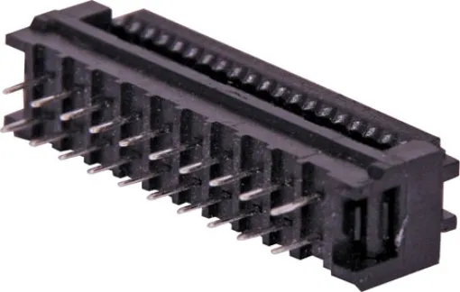 Used for non-removable connection to a PCB. Connector is crimped onto IDC ribbon cable and then is soldered to the PCB.
Twin row, 2.54mm pitch