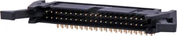 40 Pin Right Angle PCB Mount Locking Header Contact Resistance: 30M Ohm max @ 100mA DC
Insulator Resistance: 1000M Ohm @ 500V DC
Current Rating: 1 A
Contact Material: Gold plated brass
Housing: PBT & 30% Glass Fibre