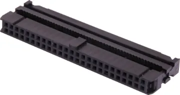 50 Pin IDC Cable Mounting Socket Contact Resistance: 30M Ohm max @ 100mA DC
Insulator Resistance: 1000M Ohm @ 500V DC
Current Rating: 1 A
Contact Material: Gold plated brass
Housing: PBT & 30% Glass Fibre