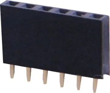 6 Pin Header Socket 8.5mm Gold Plated Contacts 2.54mm Spacing. 6 pins.