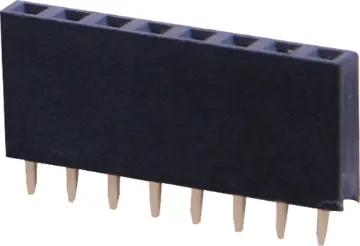 8 Pin Header Socket 8.5mm Gold Plated Contacts 2.54mm Spacing. 8 pins.