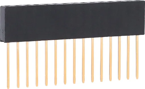 These stackable headers are made to work with the SparkFun Qwiic Shield for Arduino Nano or any comparable shield to connect the shield with a Arduino Nano footprint.