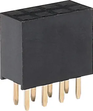 4 Pin Dual Row Header Socket 8.5mm Oupiin 4 way dual row header socket for connection to secondary boards with male headers.