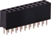 As used with Arduino development boards. Gold plated contacts. 2.54mm spacing. Height is measurement of plastic surround in mm. 
Oupiin series 2044.
