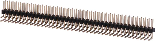 Single and dual row models available in straight or 90 deg. pin types. Both have 2.54mm pin spacing. Gold Plated Contacts