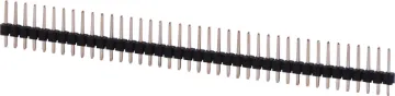 40 Way Header Pin Strip Single and dual row models available in straight or 90 pin types. Both have 2.54mm pin spacing. Gold Plated Contacts