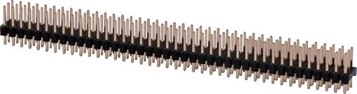 3 row PCB header strip with standard 2.54mm spacing, gold plated contacts and 40 pins per row.