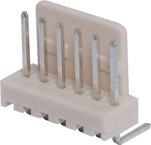 6 Way.
PCB Mount.
90° Pins.
Rated at 3A.