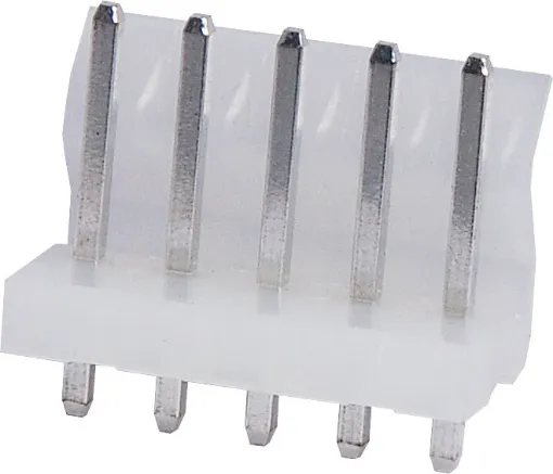 5 Way.
PCB Mount.
Straight Pin Header.
3.96mm Spacing.
Rated at 7A.
Includes Crimp Pins.