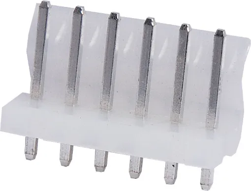 6 Way.
PCB Mount.
Straight Pin Header.
3.96mm Spacing.
Rated at 7A.
Includes Crimp Pins.