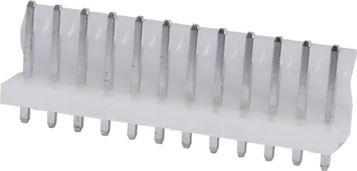 12 Way.
PCB Mount.
Straight Pin Header.
3.96mm Spacing.
Rated at 7A.
Includes Crimp Pins.