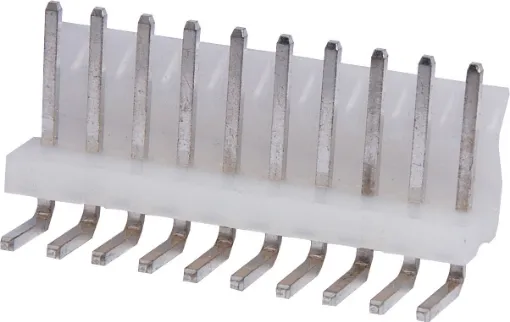 10 Way.
PCB Mount.
90 Deg. Pin Header.
3.96mm Spacing.
Rated at 7A.
Includes Crimp Pins.