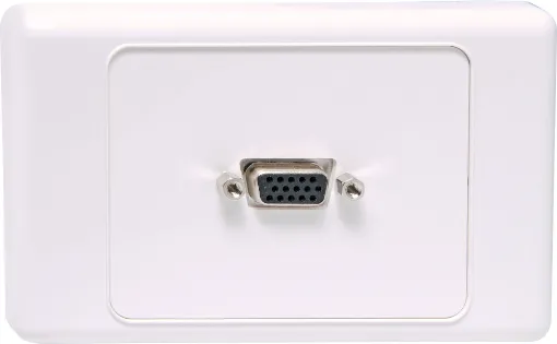 Wallplate fitted with VGA connector. Rear connections are via screw terminals. Supplied with two facia covers to suit your decor.