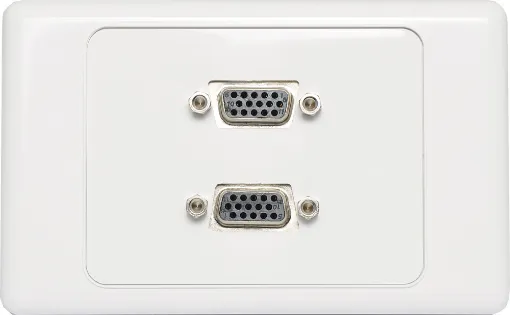 Wallplate fitted with with dual HD9 female VGA connectors. Supplied with two facia covers to suit your decor.