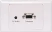 Wallplate fitted with with a HD9 female VGA connector and 3.5mm audio. Supplied with two facia covers to suit your decor.