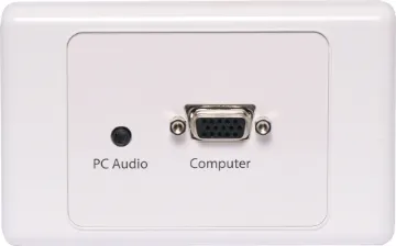 VGA + 3.5mm Wallplate - Screw Connections Wallplate fitted with with a HD9 female VGA connector and 3.5mm audio. Supplied with two facia covers to suit your decor.