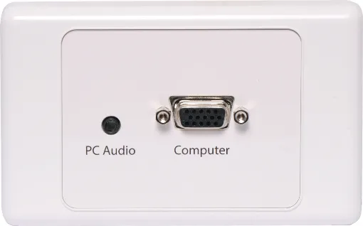 Wallplate fitted with with a HD9 female VGA connector and 3.5mm audio. Supplied with two facia covers to suit your decor.