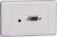 VGA + 3.5mm audio Wallplate Dual Cover - Plug Connections Plug Connection Type VGA Plates are designed for use with premade VGA cables, reducing on-site installation time. No cable termination required! Wallplate fitted with HD9 female VGA connector & 3.5mm audio on the front and rear of wallplate. Also fitted w