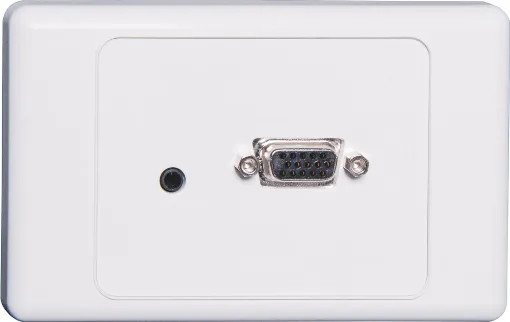 Wallplate fitted with with a HD9 female VGA connector and 3.5mm audio. Supplied with two facia covers to suit your decor.