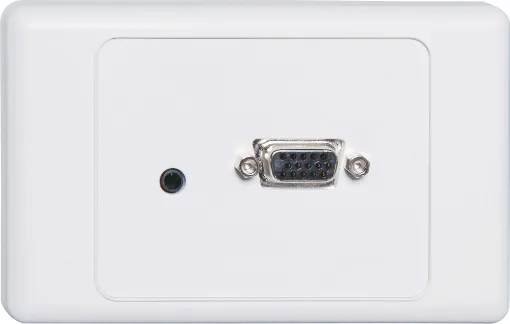 Wallplate fitted with with a HD9 female VGA connector and 3.5mm audio. Supplied with two facia covers to suit your decor.