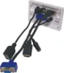 Flylead Wallplate fitted with VGA, HDMI, 3.5mm audio &amp USB Type B. Supplied with two facia covers to suit your decor.