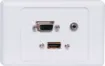 Flylead Wallplate fitted with VGA, HDMI and 3.5mm audio. Supplied with two facia covers to suit your decor.