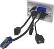 Flylead Wallplate fitted with HD9 female VGA, 3.5mm audio, HDMI &amp USB Type A. Supplied with two facia covers to suit your decor.