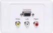 Flylead Wallplate fitted with HD9 female VGA and three RCA connections. Supplied with two facia covers to suit your decor.