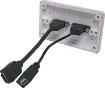 Flylead Wallplate fitted with HDMI and USB Type A. Supplied with two facia covers to suit your decor.