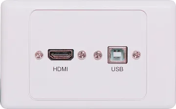 USB B HDMI Wallplate with Socket Flyleads Flylead Wallplate fitted with HDMI and USB Type B. Supplied with two facia covers to suit your decor.