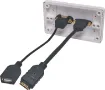 Flylead Wallplate fitted with HDMI and USB Type B. Supplied with two facia covers to suit your decor.