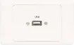 Flylead Wallplate fitted with USB 2.0 connection Type A. Supplied with two facia covers to suit your decor.